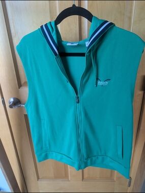 FootJoy Green Hooded Sleeveless Zip Vest